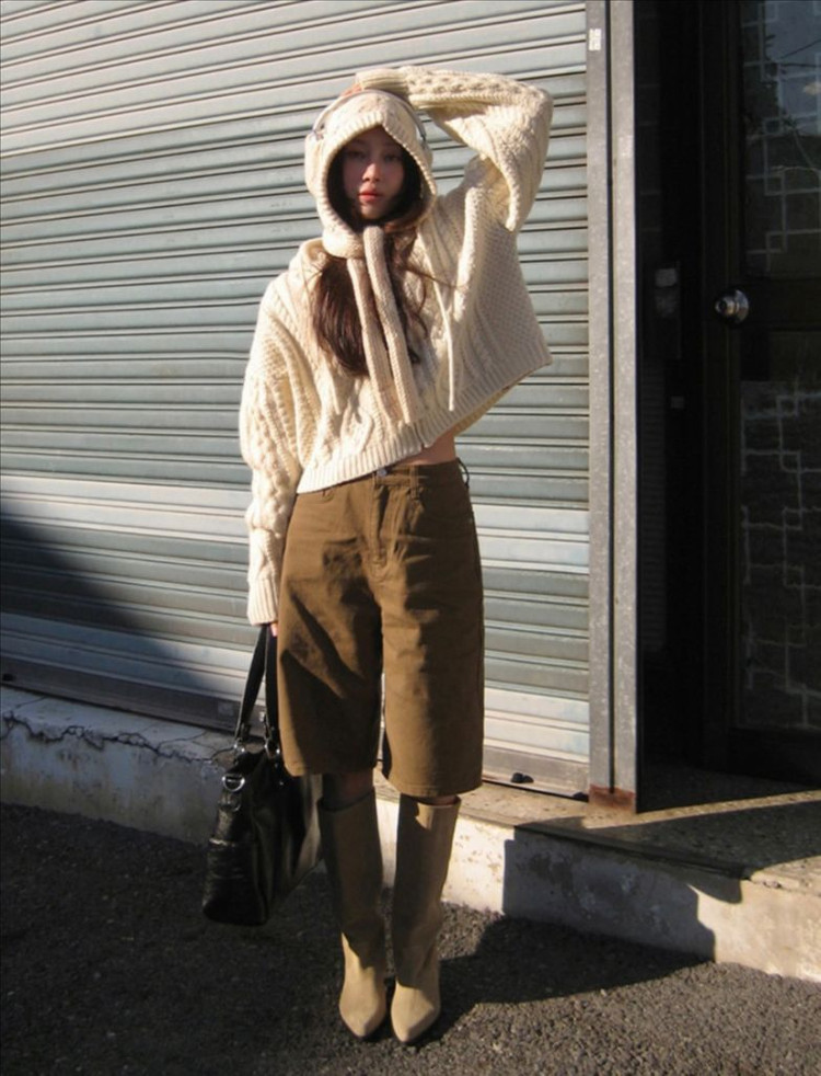 뮈르뮈르 피앤 모헤어 헤드셋 바라클라바 차콜 새상품 이미지