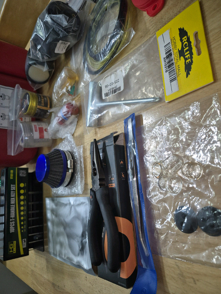 *각종교신(일괄or개별판매)가능*가솔린엔진1/5RC카전용~냄새차단콤비캔+로반부속+알씨카전용공구&일괄~바람에언덕에서 이미지