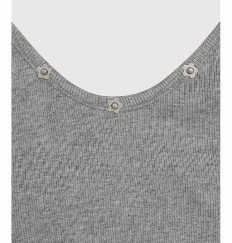 택o 새상품) 포에토 페탈 엣지 홀터 탑 그레이 이미지