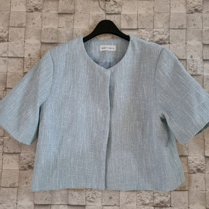 블루 반팔 크롭 트위드자켓 이미지