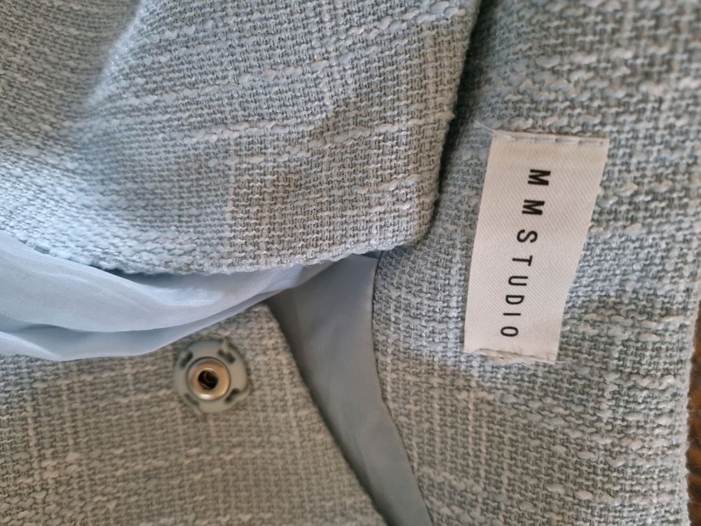 블루 반팔 크롭 트위드자켓 이미지