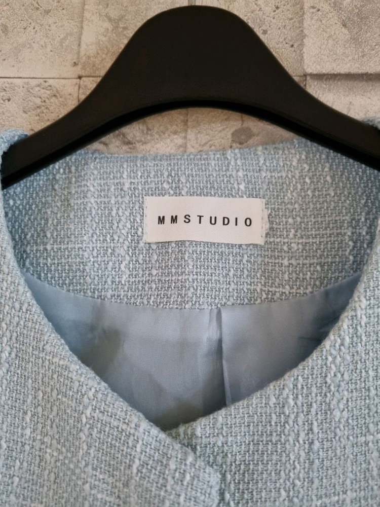 블루 반팔 크롭 트위드자켓 이미지