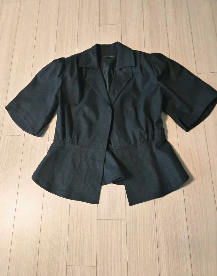 [지컷/g-cut] 린넨 혼방 퍼프 슬리브 페플럼 자켓 (55) 이미지