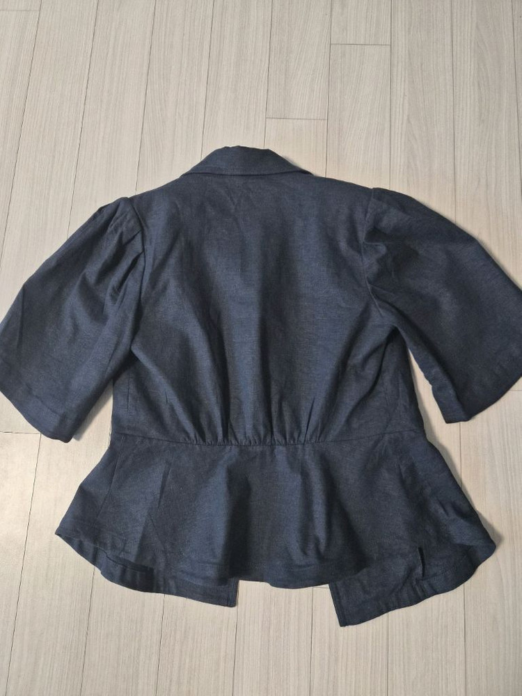 [지컷/g-cut] 린넨 혼방 퍼프 슬리브 페플럼 자켓 (55) 이미지