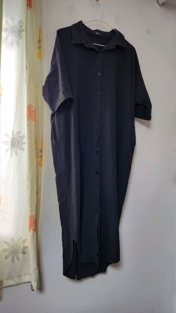 빅사이즈 ARA 검정색 셔츠형 롱 원피스99 이미지