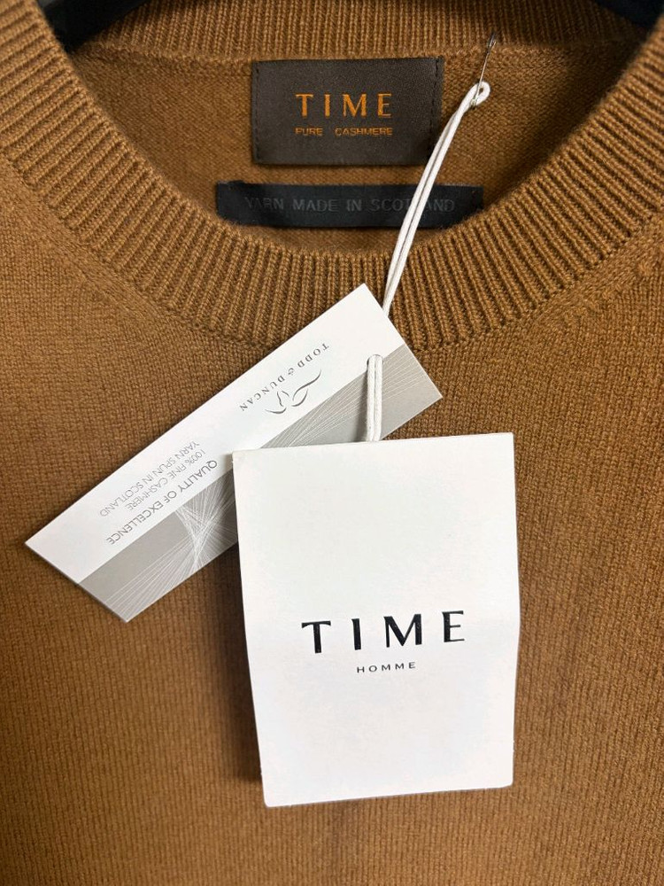 타임옴므 캐시미어100% 카멜 니트 새제품 이미지