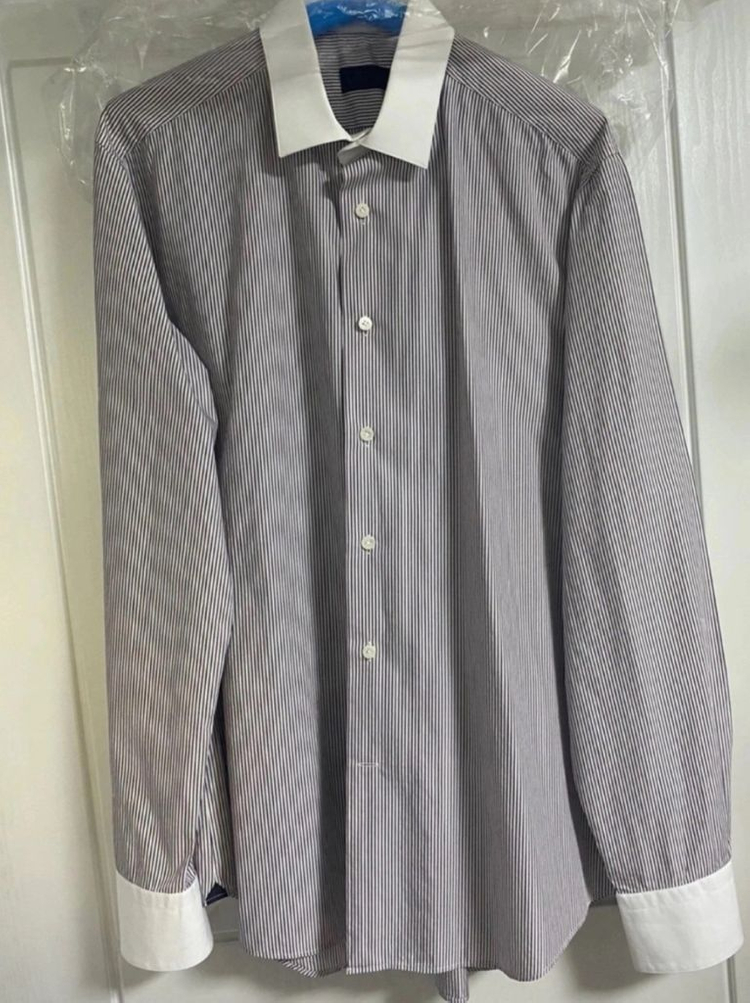 [100%정품/2회착용]랑방 투컬러 스트라이프 셔츠 이미지