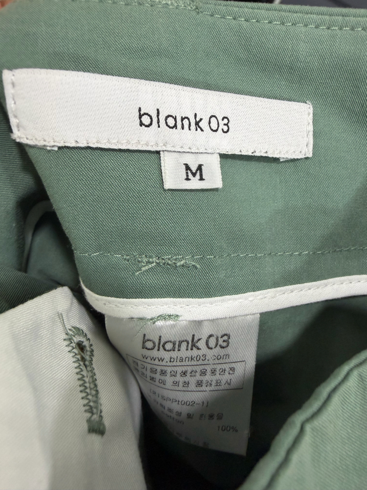 블랭크03 카키색 면바지 M 이미지