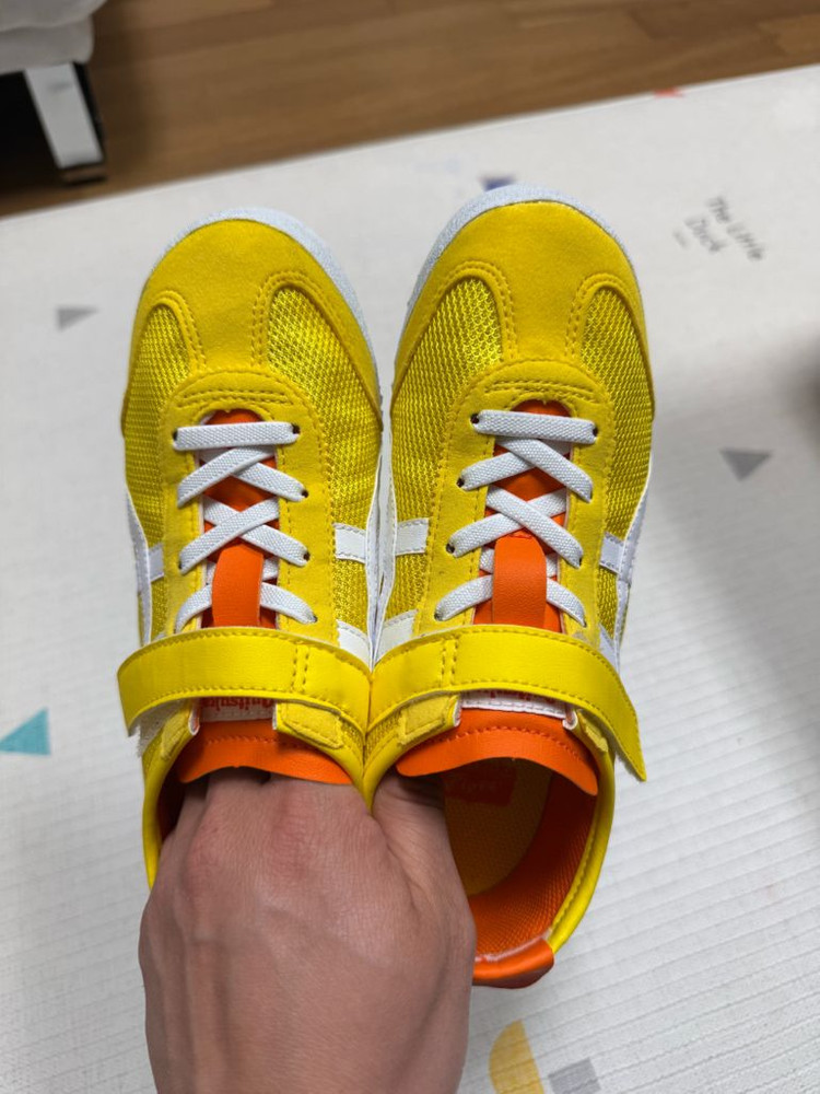 오니츠카타이거 키즈 운동화 옐로우 220 사이즈 이미지