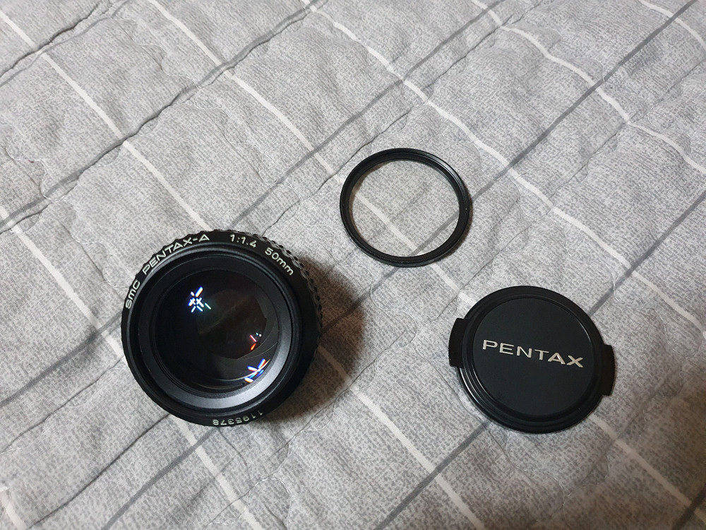 펜탁스 프로그램A 바디및 50mm f1.4렌즈 + 모터드라이버 셋트 입니다 이미지