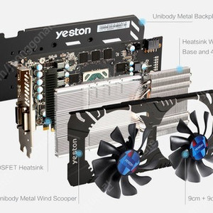 Yeston RX570 4G 메탈 하우징+백플 이미지