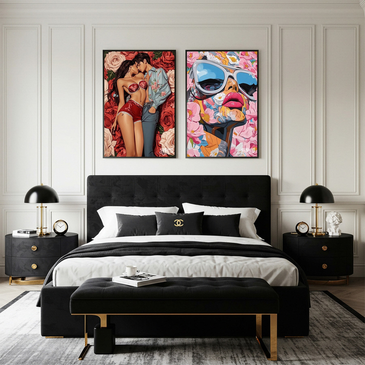 그림 액자 팝아트 인테리어소품 그와 나 하나의 정원 커플그림 인물화 남녀액자 신혼부부 침실 거실 벽걸이 대형 아트포 이미지