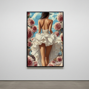 그림 액자 팝아트 인테리어소품 나의 발걸음은 꽃을 밟지 않는다 드레스 여인그림 인물액자 대형 거실벽장식 신혼집 꾸미 이미지