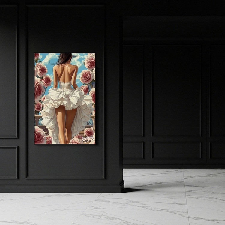그림 액자 팝아트 인테리어소품 나의 발걸음은 꽃을 밟지 않는다 드레스 여인그림 인물액자 대형 거실벽장식 신혼집 꾸미 이미지