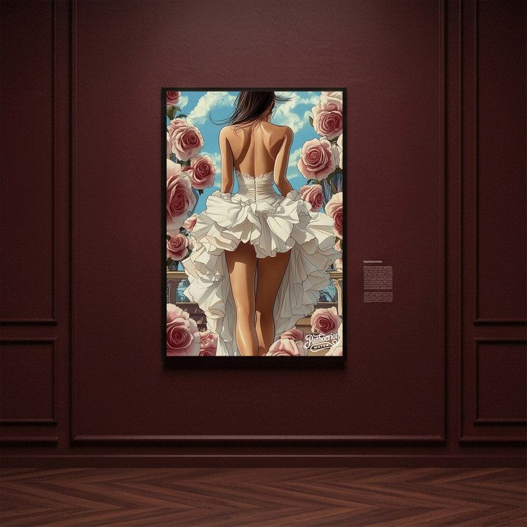 그림 액자 팝아트 인테리어소품 나의 발걸음은 꽃을 밟지 않는다 드레스 여인그림 인물액자 대형 거실벽장식 신혼집 꾸미 이미지