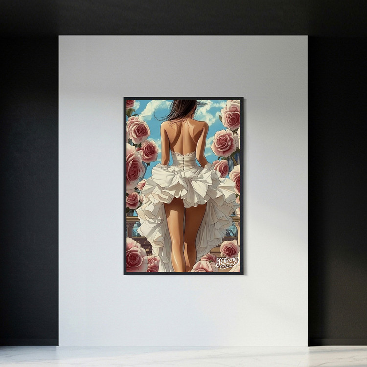 그림 액자 팝아트 인테리어소품 나의 발걸음은 꽃을 밟지 않는다 드레스 여인그림 인물액자 대형 거실벽장식 신혼집 꾸미 이미지