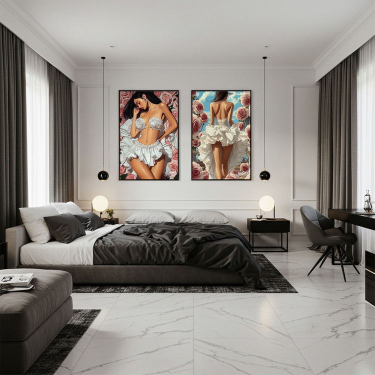 그림 액자 팝아트 인테리어소품 피어나는 고요 여인그림 인물액자 미녀 아트포스터 대형 사이즈 거실 벽면 장식용 고퀄리 이미지