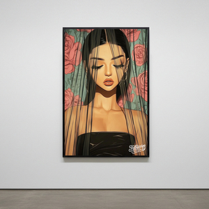 침묵의 여신 그림 액자 팝아트 인테리어소품 여성미인 인물그림 인물액자 대형 감성적인 거실 벽걸이 예술 아트포스터 이미지