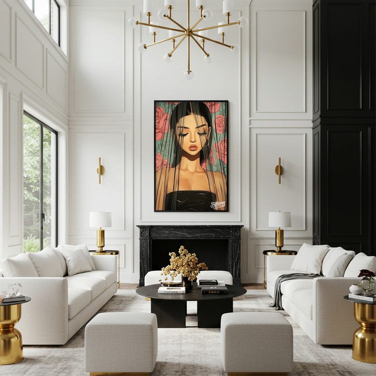 침묵의 여신 그림 액자 팝아트 인테리어소품 여성미인 인물그림 인물액자 대형 감성적인 거실 벽걸이 예술 아트포스터 이미지