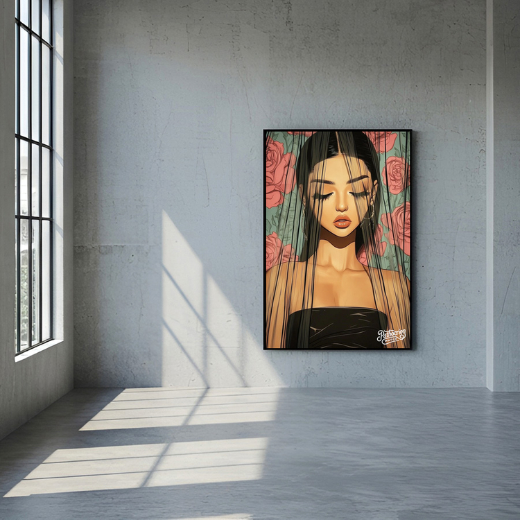 침묵의 여신 그림 액자 팝아트 인테리어소품 여성미인 인물그림 인물액자 대형 감성적인 거실 벽걸이 예술 아트포스터 이미지