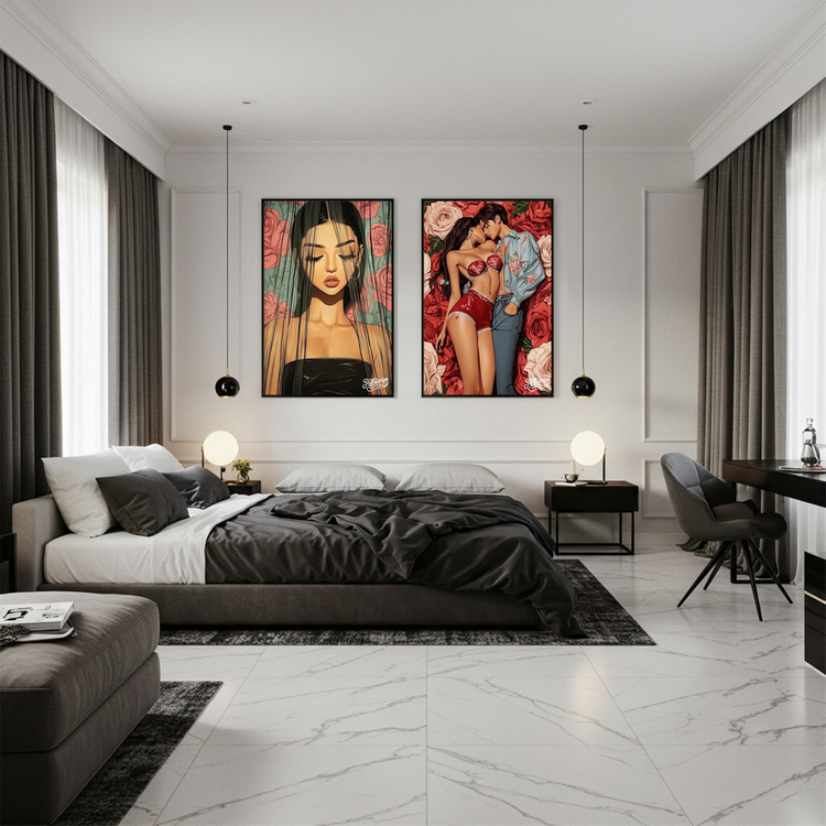 침묵의 여신 그림 액자 팝아트 인테리어소품 여성미인 인물그림 인물액자 대형 감성적인 거실 벽걸이 예술 아트포스터 이미지