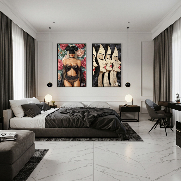 그림 액자 팝아트 인테리어소품 장례 없는 감정 여신그림 인물액자 꽃액자 대형 거실 벽걸이 전시용 아트포스터 그림액자 이미지