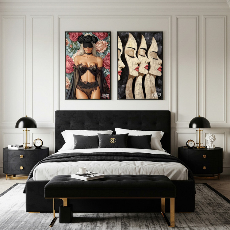 그림 액자 팝아트 인테리어소품 장례 없는 감정 여신그림 인물액자 꽃액자 대형 거실 벽걸이 전시용 아트포스터 그림액자 이미지