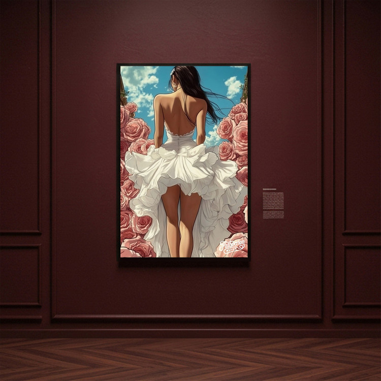 장미의 바람을 걷다 그림 액자 팝아트 인테리어소품 웨딩드레스 여인그림 인물액자 거실 대형 고급 아트 인테리어벽장식 이미지