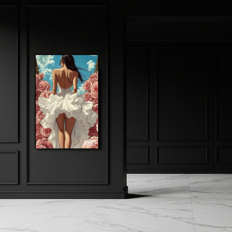 장미의 바람을 걷다 그림 액자 팝아트 인테리어소품 웨딩드레스 여인그림 인물액자 거실 대형 고급 아트 인테리어벽장식 이미지
