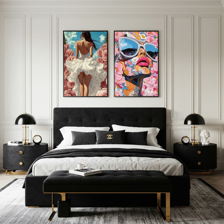 장미의 바람을 걷다 그림 액자 팝아트 인테리어소품 웨딩드레스 여인그림 인물액자 거실 대형 고급 아트 인테리어벽장식 이미지