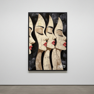 숨 쉬는 정적 그림 액자 팝아트 인테리어소품 여인그림 인물액자 모던아트 대형 거실 벽면 장식 아트포스터 카페용품 선 이미지