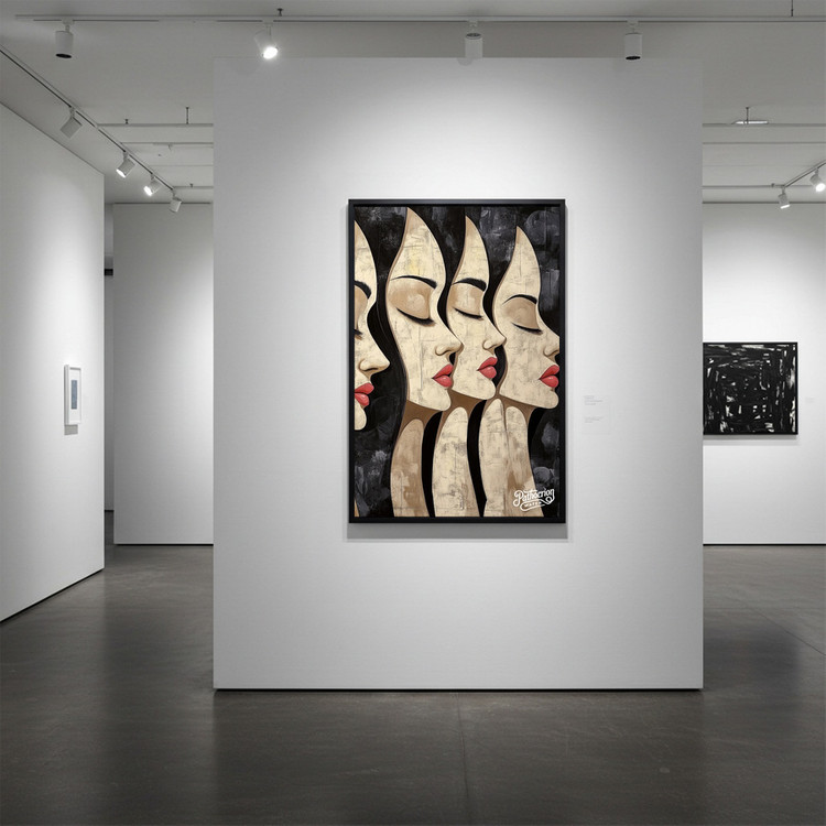 숨 쉬는 정적 그림 액자 팝아트 인테리어소품 여인그림 인물액자 모던아트 대형 거실 벽면 장식 아트포스터 카페용품 선 이미지