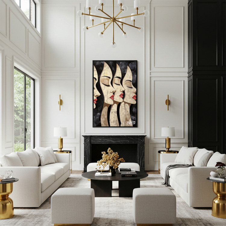 숨 쉬는 정적 그림 액자 팝아트 인테리어소품 여인그림 인물액자 모던아트 대형 거실 벽면 장식 아트포스터 카페용품 선 이미지