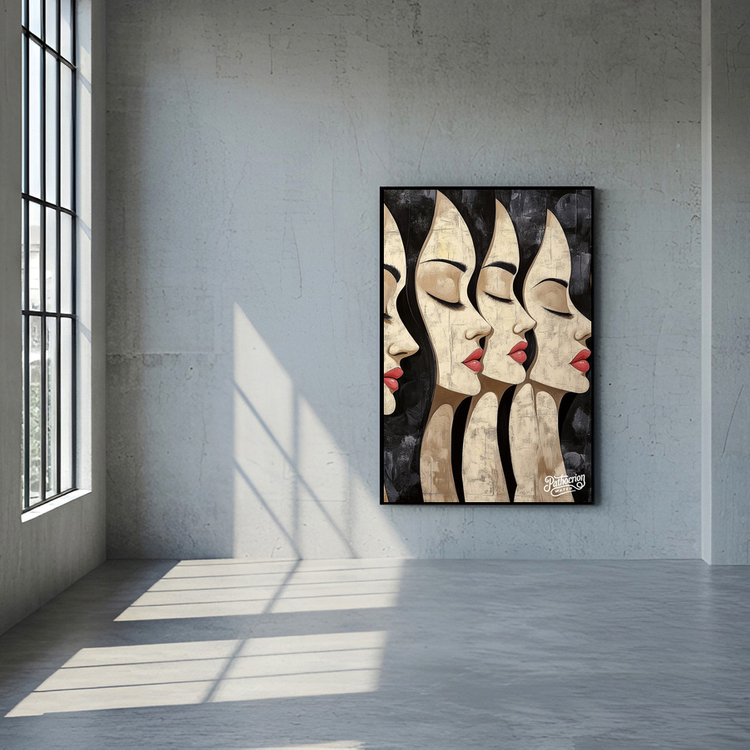 숨 쉬는 정적 그림 액자 팝아트 인테리어소품 여인그림 인물액자 모던아트 대형 거실 벽면 장식 아트포스터 카페용품 선 이미지