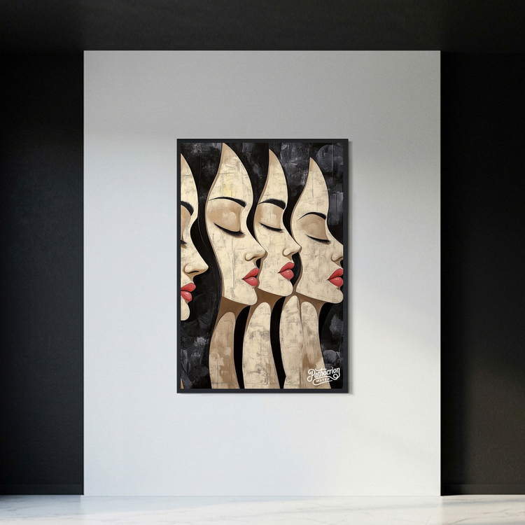 숨 쉬는 정적 그림 액자 팝아트 인테리어소품 여인그림 인물액자 모던아트 대형 거실 벽면 장식 아트포스터 카페용품 선 이미지