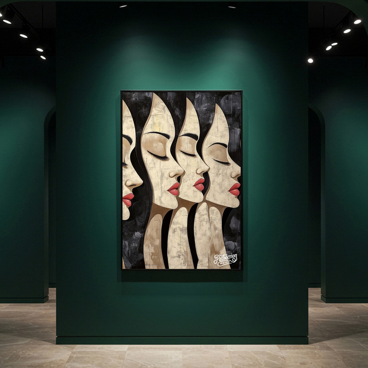 숨 쉬는 정적 그림 액자 팝아트 인테리어소품 여인그림 인물액자 모던아트 대형 거실 벽면 장식 아트포스터 카페용품 선 이미지