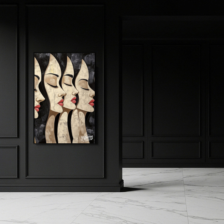 숨 쉬는 정적 그림 액자 팝아트 인테리어소품 여인그림 인물액자 모던아트 대형 거실 벽면 장식 아트포스터 카페용품 선 이미지