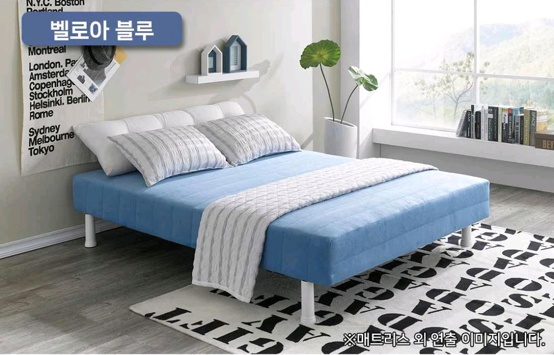 특가]푹신 발통 다리 일체형 슈퍼싱글 퀸 매트리스 침대 이미지