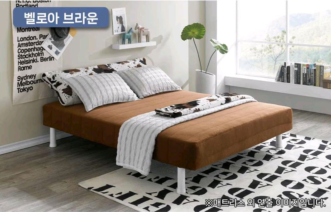 특가]푹신 발통 다리 일체형 슈퍼싱글 퀸 매트리스 침대 이미지