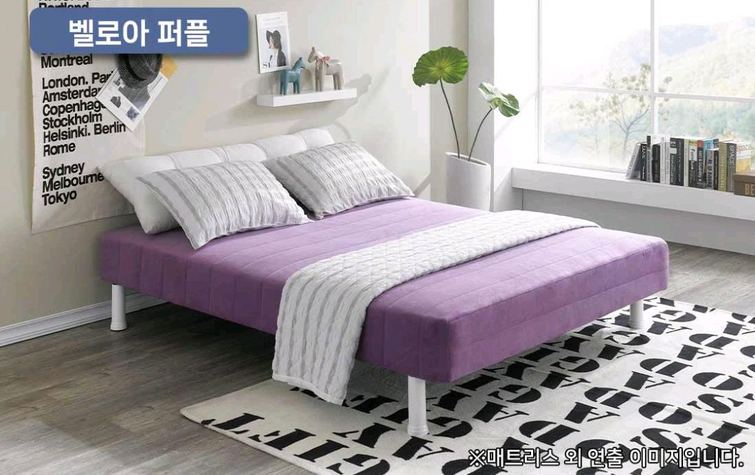 특가]푹신 발통 다리 일체형 슈퍼싱글 퀸 매트리스 침대 이미지