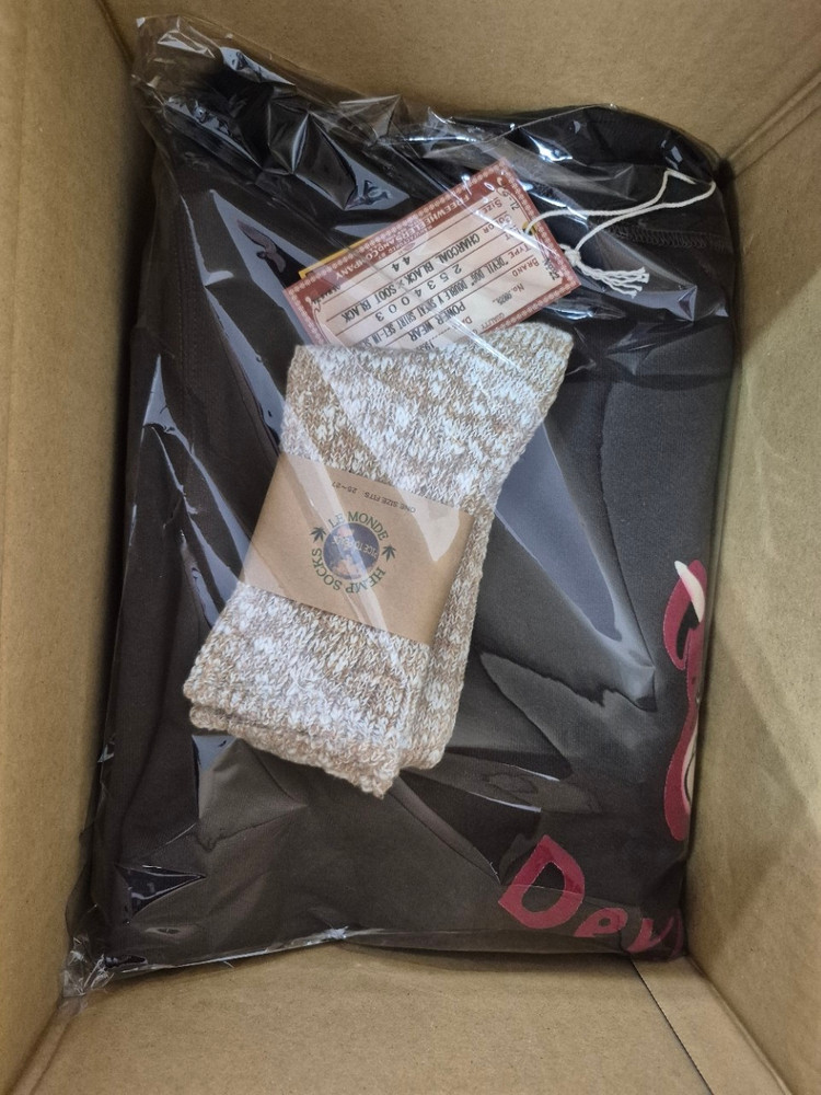 르몽드 슬라브(슬랩) 네프 부츠 양말(새것두껍내구성통기성쿠션감)(레드윙 복각 아메카지 일본산 울양말 로토토 시오타) 이미지