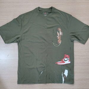 조던1 반팔티 루즈핏M사이즈(실측105이상) 올리브카키 새제품 6만원 이미지