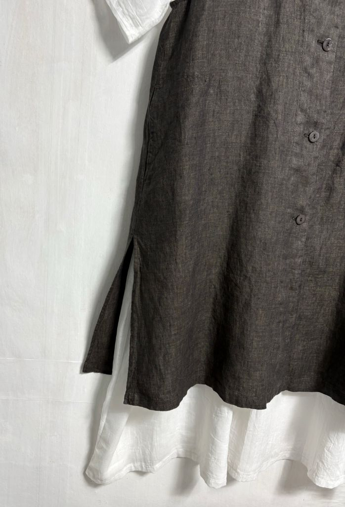 이새(isae) 마(린넨) 100% 조끼, 핀턱 면 원피스 세트 이미지