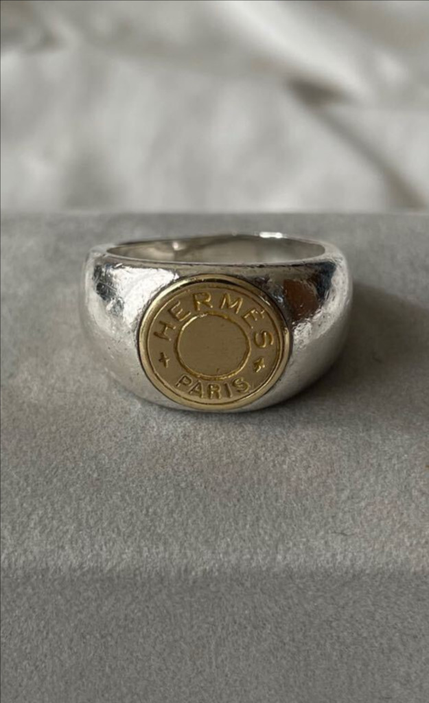 에르메스 빈티지 골드 실버 링 이미지