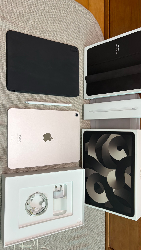 (풀박스) 아이패드 에어 5세대 64GB Wi-Fi 스타라이트 + 애플 펜슬 2세대 + 정품 폴리오 케이스 이미지