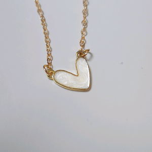 새상품,선물박스포장]화이트자개 하트 골드 목걸이/귀걸이 반지 팔찌 진주 14k 18k 스와로브스키 반클리프 루이비통 이미지