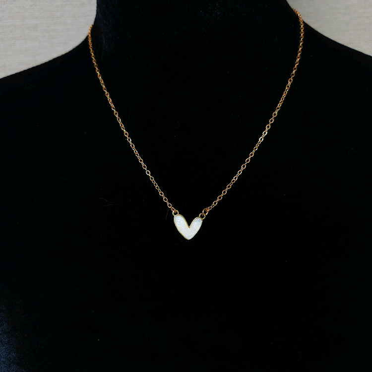 새상품,선물박스포장]화이트자개 하트 골드 목걸이/귀걸이 반지 팔찌 진주 14k 18k 스와로브스키 반클리프 루이비통 이미지