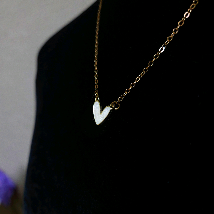 새상품,선물박스포장]화이트자개 하트 골드 목걸이/귀걸이 반지 팔찌 진주 14k 18k 스와로브스키 반클리프 루이비통 이미지