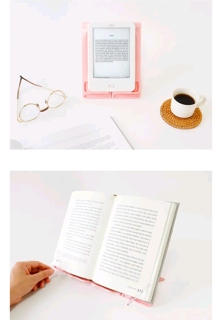 접이식 휴대용 독서대 (핑크) 이미지