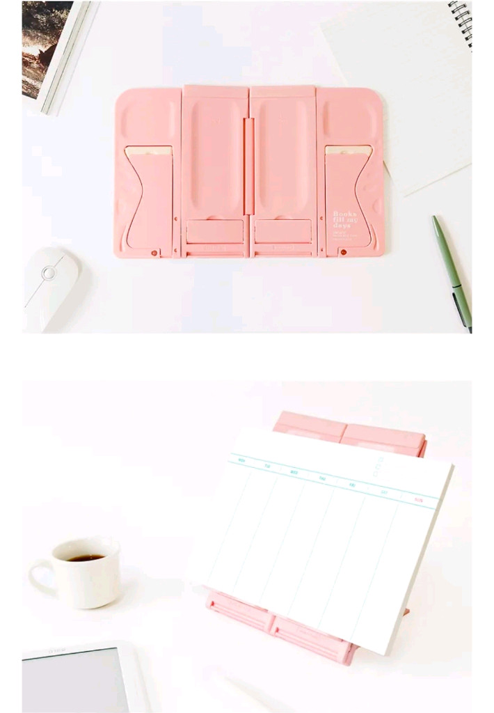 접이식 휴대용 독서대 (핑크) 이미지